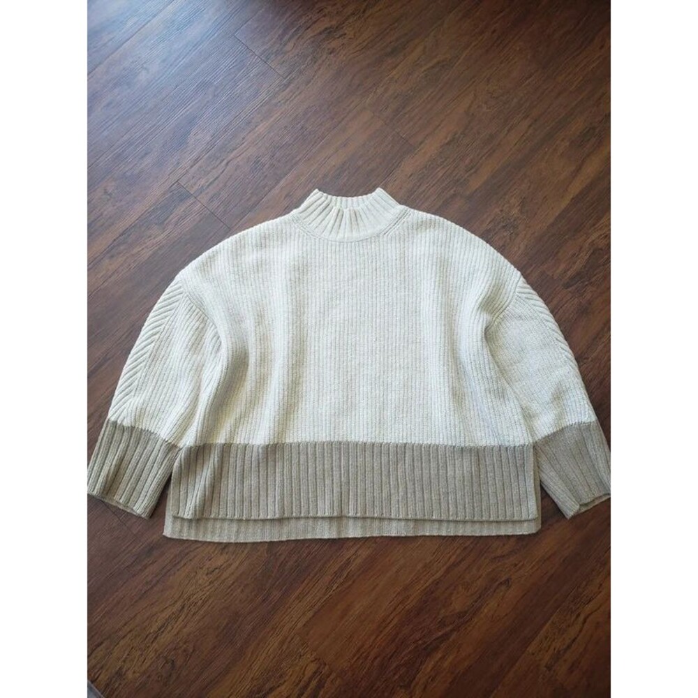 Barbour Cream Beige Cotton Wool Sweater Size 12